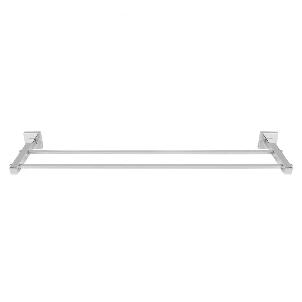 Porta Toalha de Banho Duplo 62cm Inox Square Ducon Metais Cromado