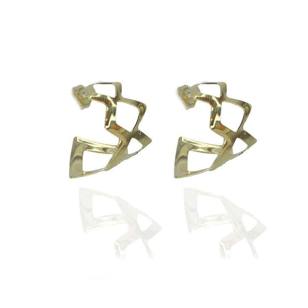 Brinco Argola De Losango Folheado A Ouro 18k