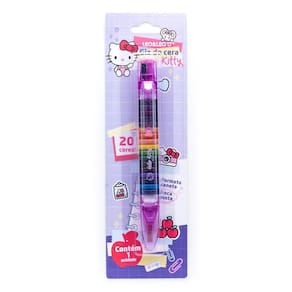 Giz de Cera Caneta Hello Kitty Blister 20 Cores Leo & Leo