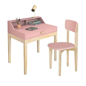 Mesinha de Estudo Com Cadeira Infantil para quarto de Criança Cor Rosa