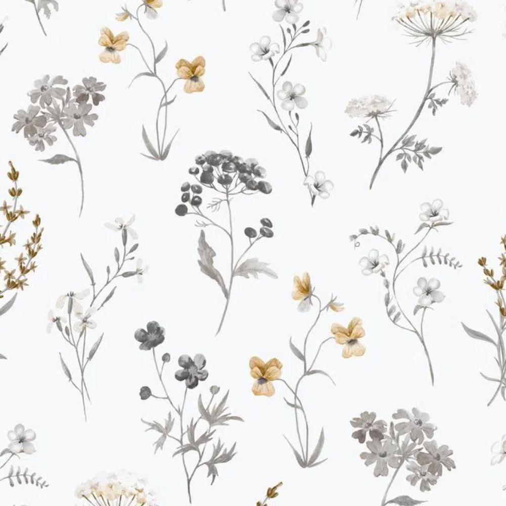 Papel de Parede Hana Floral Cinza 1901-2