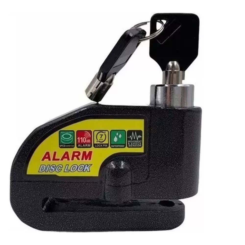 Trava Cadeado De Freio Disco Com Alarme Sonoro Para Moto