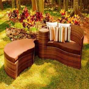 Chaise Meia Lua em Alumínio com Almofadas Impermeáveis Piscina, Jardim, Área, Sala Trama