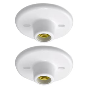 Kit 2 Plafonier Teto Soquete Porcelana E27 Plafon Branco