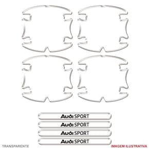 Jogo Adesivo Protetor Maçaneta Carro Audi Sport Resinado Transparente Transparente