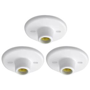 Kit 3 Plafonier Teto Soquete Porcelana E27 Plafon Branco