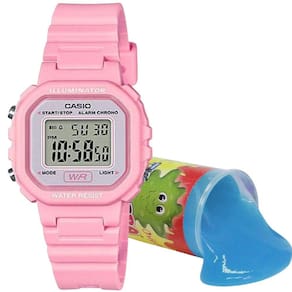 Relógio de Pulso Casio Infantil Digital Standard Rosa LA-20WH-4A1DF + Brinquedo