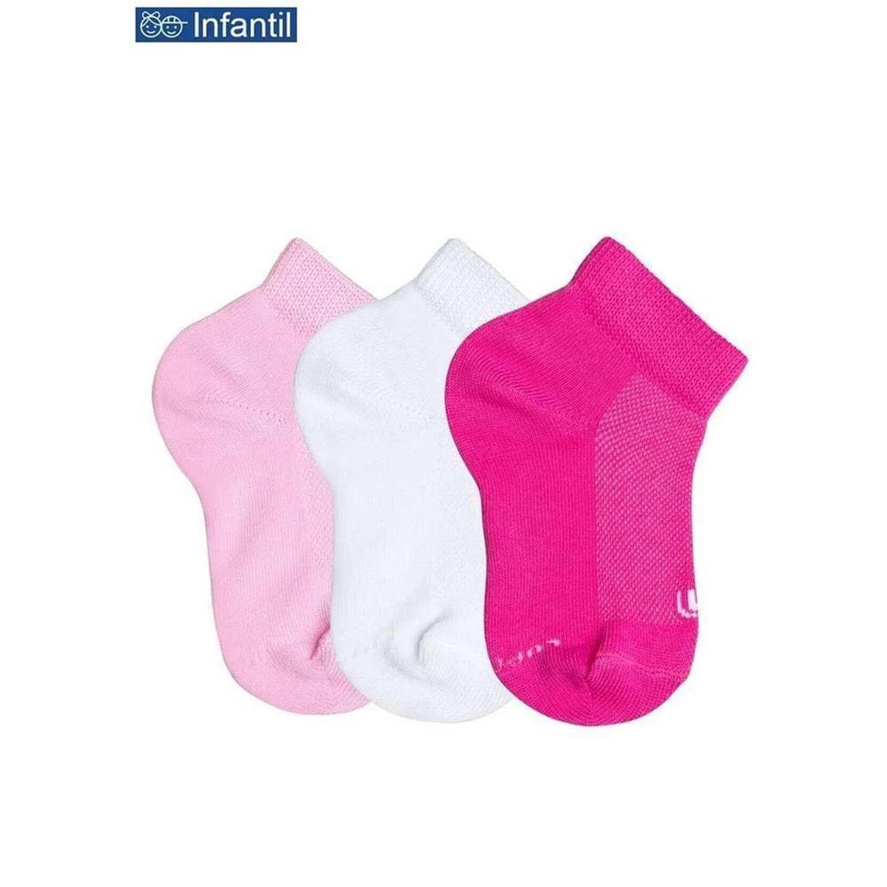 Meia Lupo Infantil Cano Curto Esporte Confortável Kit 3