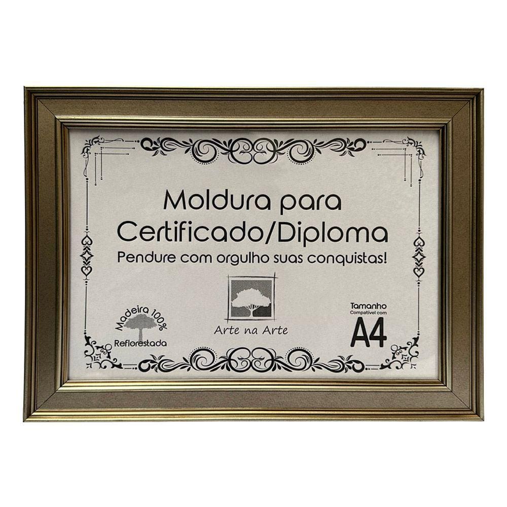 Moldura A4 Certificado Diploma Premium Luxuoso Tela Acetato