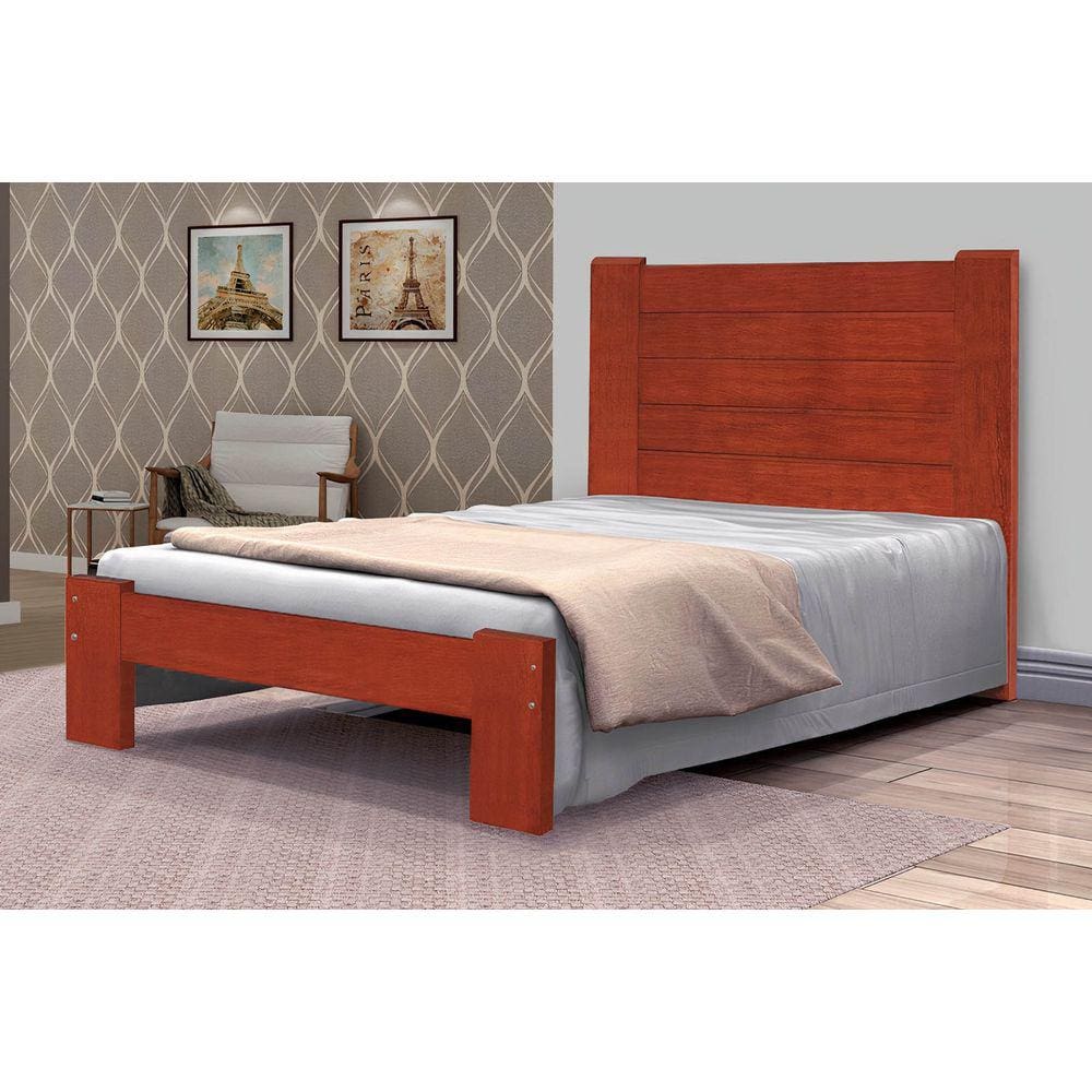 Cama Super King Size Malbec de Madeira Maciça Angelim Pedra/Tauari