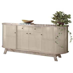 Balcão Buffet para Sala de Jantar 183cm Mônica M01 Calacata/Off White - Mpozenato