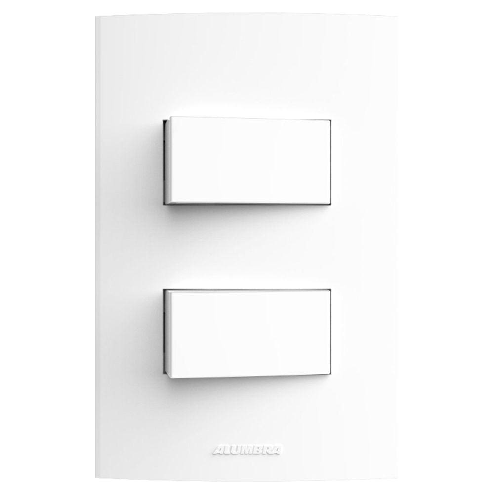 Conjunto 2 Interruptores Paralelos 10A 250V Placa 4x2 Inova Pro Alumbra Branco