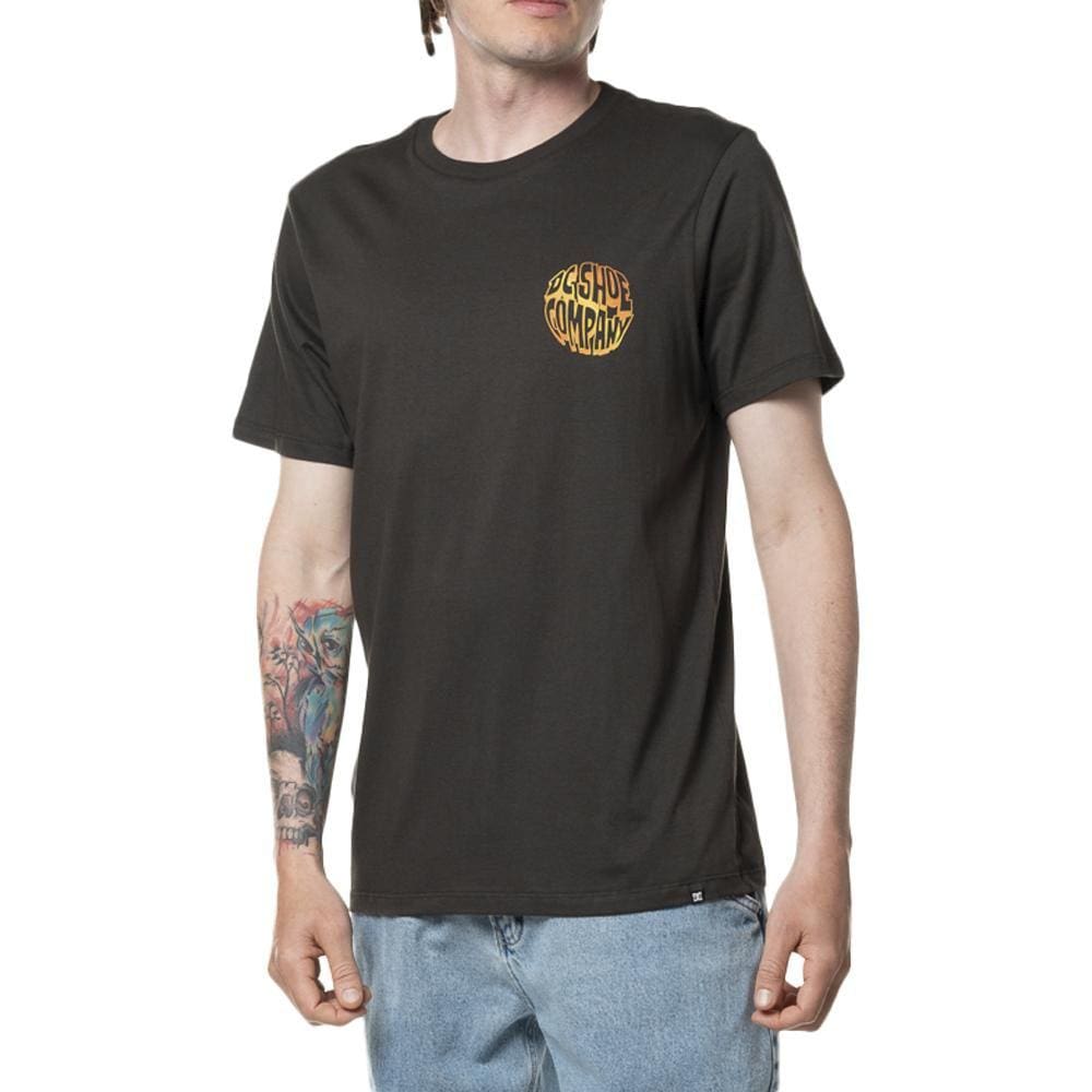 Camiseta DC Shoes Warped Circle SM24 Masculina Cinza Escuro