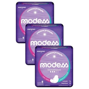 Kit 3 Absorventes Modess Malha Suave com Abas 8un cada