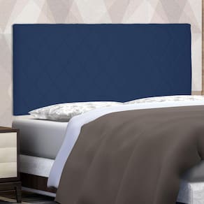 Cabeceira Suspensa Solteiro 90cm Suede Esmeralda Spezzia Azul Marinho