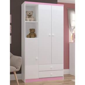 Guarda Roupa Infantil 3 Portas Faz de Conta Branco