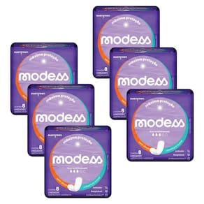 Kit 6 Absorventes Modess Malha Suave sem Abas 8un cada