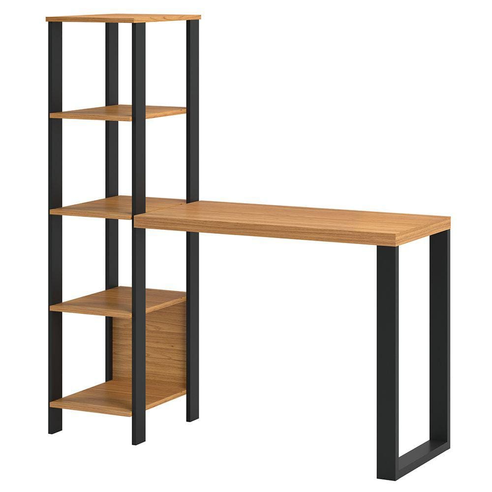 Mesa Escrivaninha para Estudo e Escritório Mesa com 5 Prateleiras Pradel