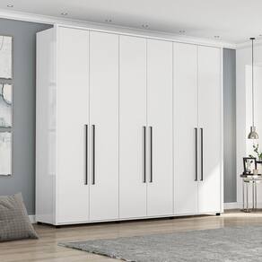 Guarda Roupa Casal 6 Portas 6 Gavetas Coimbra Branco