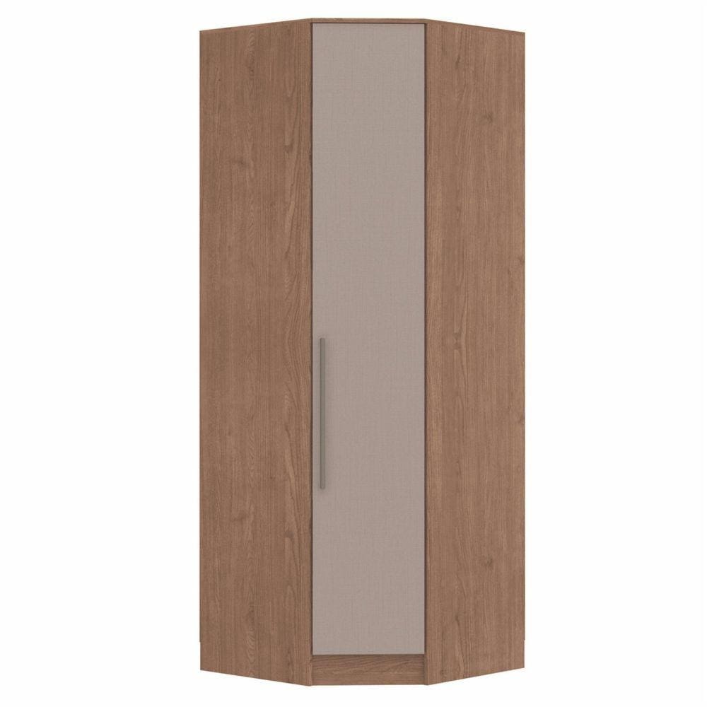 Guarda Roupa Modulado Canto Oblíquo 1 Porta Requinte+ Móveis Castro Macadâmia/Duna Line