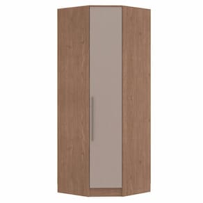 Guarda Roupa Modulado Canto Oblíquo 1 Porta Requinte+ Móveis Castro Macadâmia/Duna Line