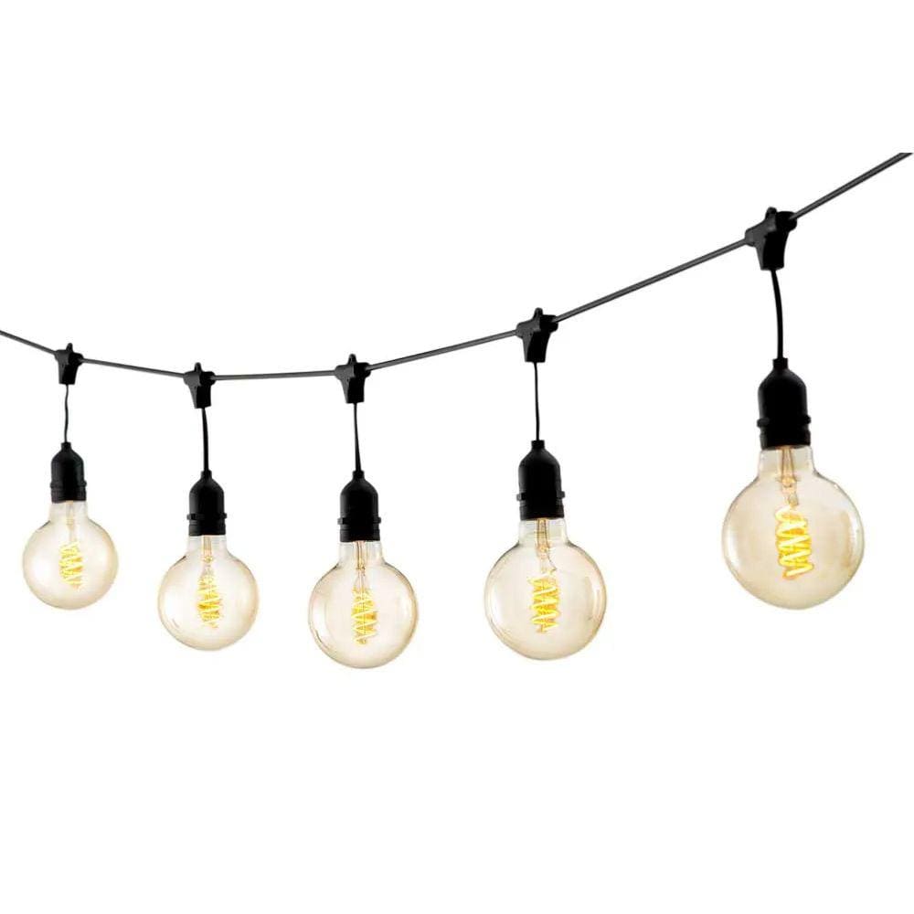 Cordão Varal de Luzes String Light Preto 20 Lâmpadas E27 10M