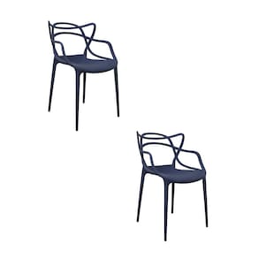 Kit 2 Cadeiras Polipropileno Aviv Fratini Azul Marinho