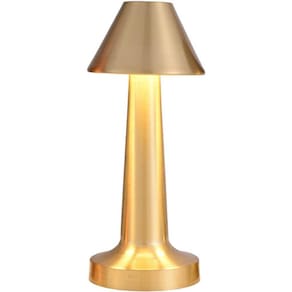 Luminária de Mesa Abajur Dourado Touch Led 3W 3 Cores Regarregável
