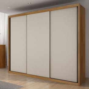 Guarda Roupa Casal 3 Portas 6 Gavetas Vegas Cumaru Cinza