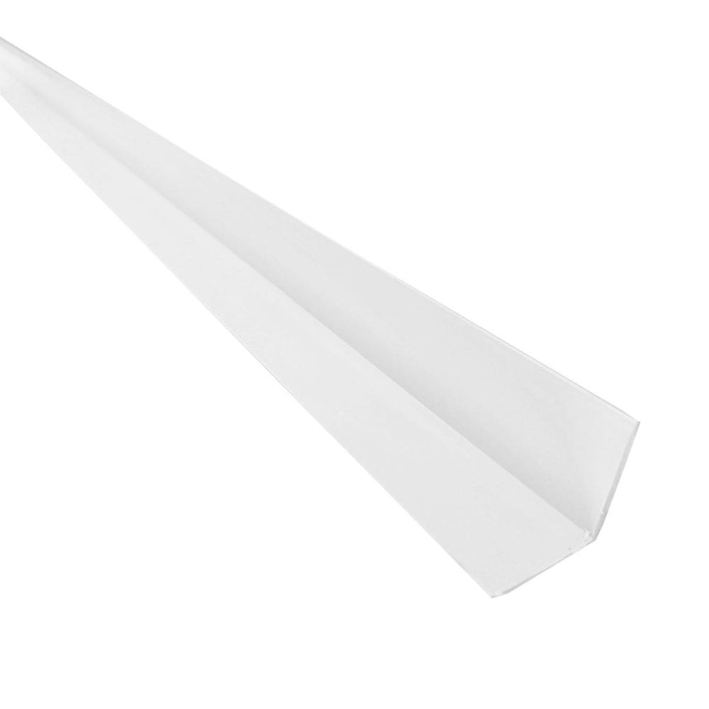 Cantoneira em L PVC Protetor de Canto 25x25mm Barra 300cm Bariri Branco Neve