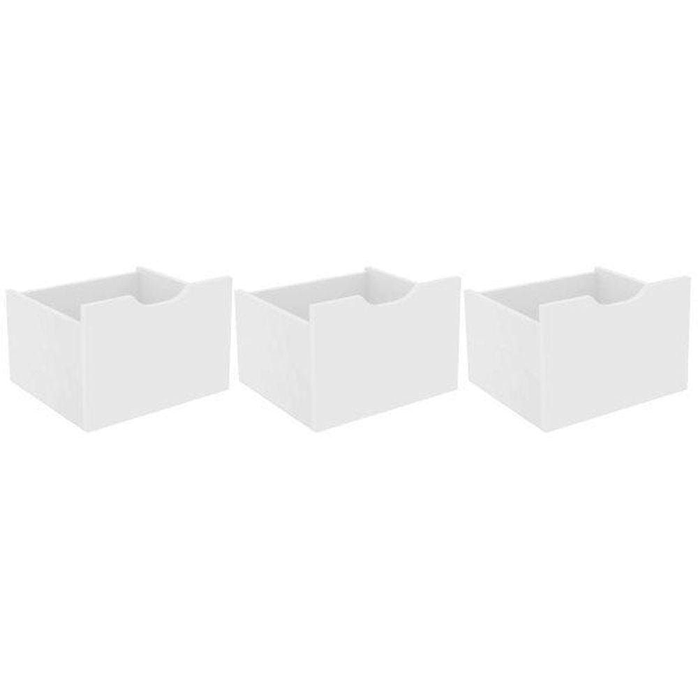 Kit 3 Gavetas Organizadoras Qmovi Branco
