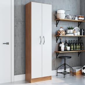 Armário Multiuso 2 Portas Milano Freijó/Branco