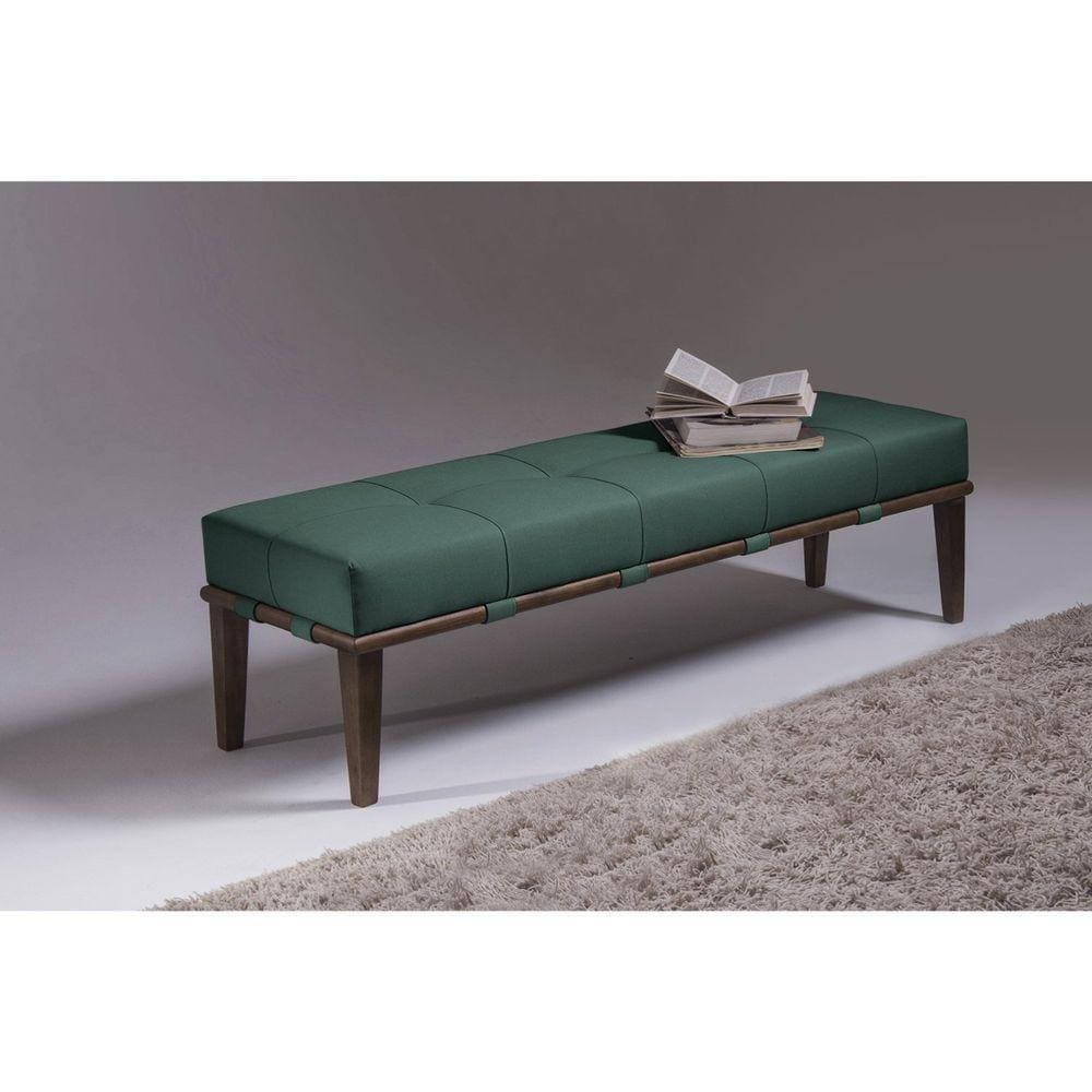 Puff 140cm Pés Imbuia Livia Sofani Verde