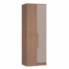 Guarda Roupa Modulado Canto Reto 1 Porta Requinte+ Móveis Castro Macadâmia/Duna Line
