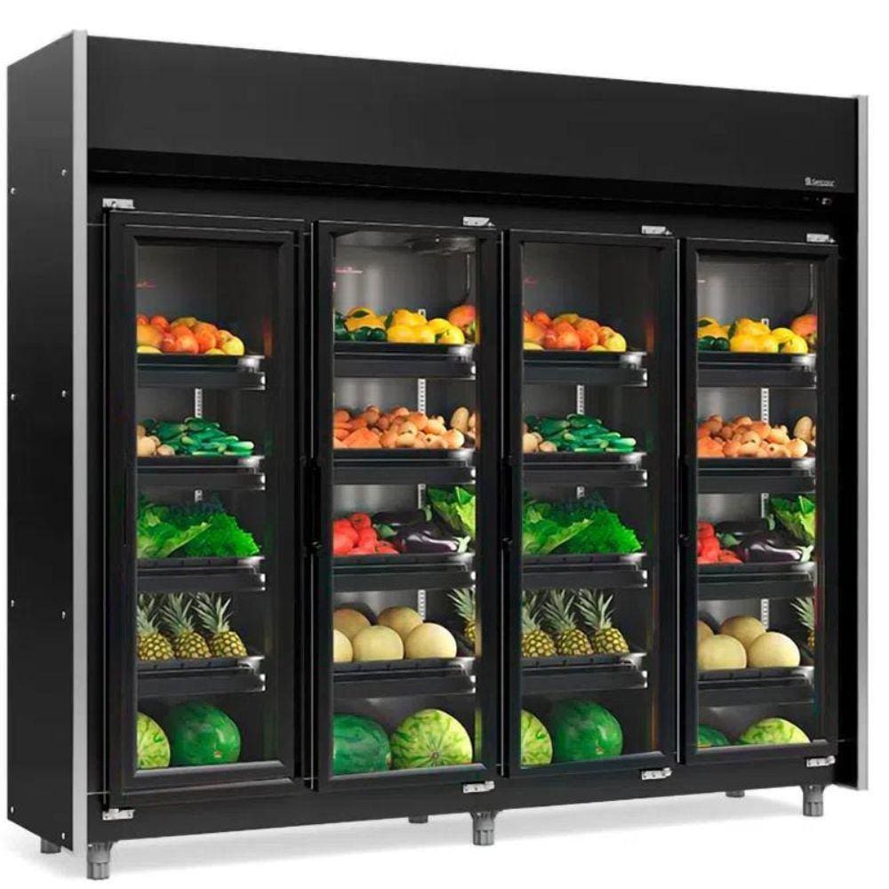Refrigerador Vertical Hortifruti 3 Portas de Vidro GEAS4PLB Gelopar