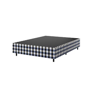 Base Box Casal Zeus Viero 25x138x188cm Azul Xadrez