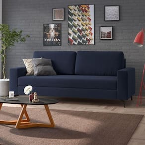 Sofá em Linho 174cm Loft Azul Marinho