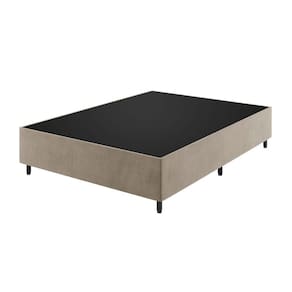 Base Box Casal 37cm x 188cm x 138cm Cristal Liso Veludo Perola