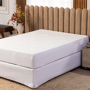 Protetor de Colchão Impermeável Branco Avulso KING - Capa Protetora para Cama Toque Macio