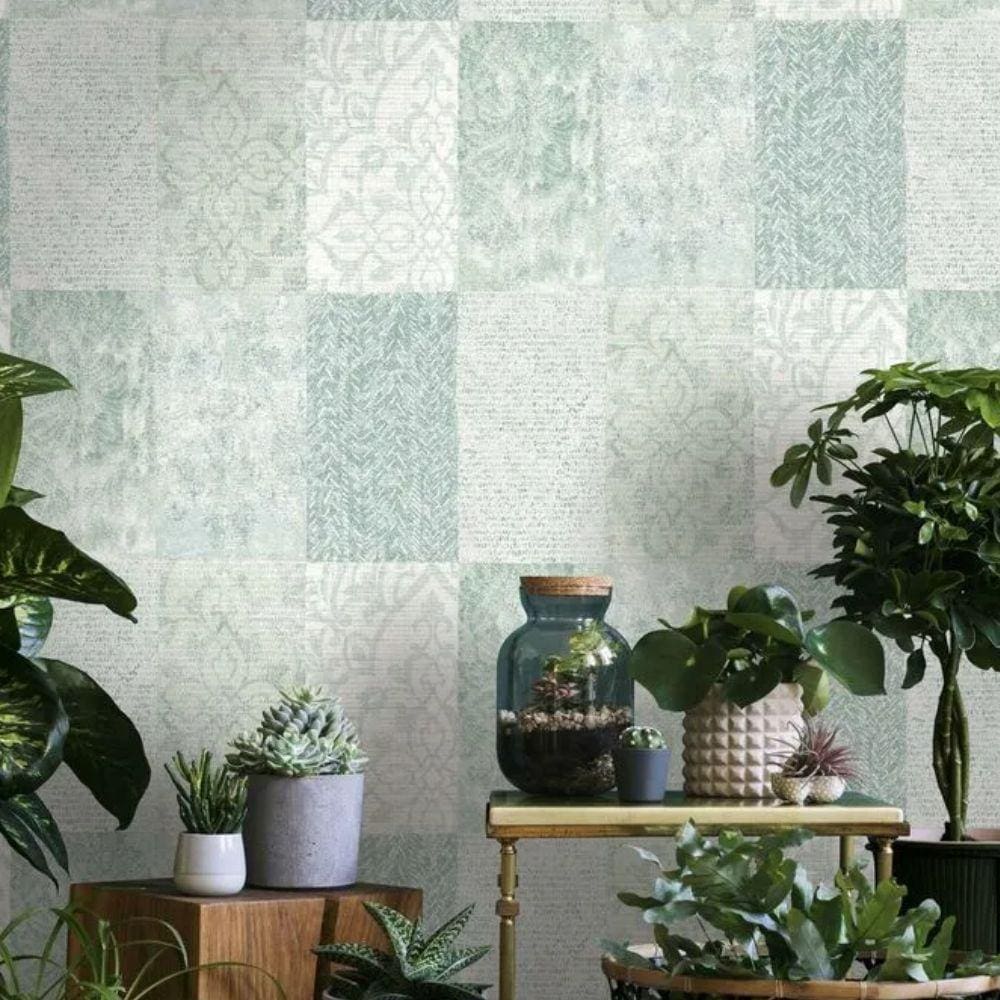 Papel de Parede Ivy Geométrico Verde 6807-30