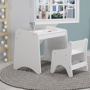 Conjunto Mesa e Cadeira Infantil Montessori Movelbras Branco