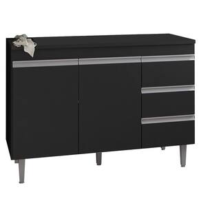 Balcao Com Tampo 120 cm 2 Portas Andreia Preto REAJL