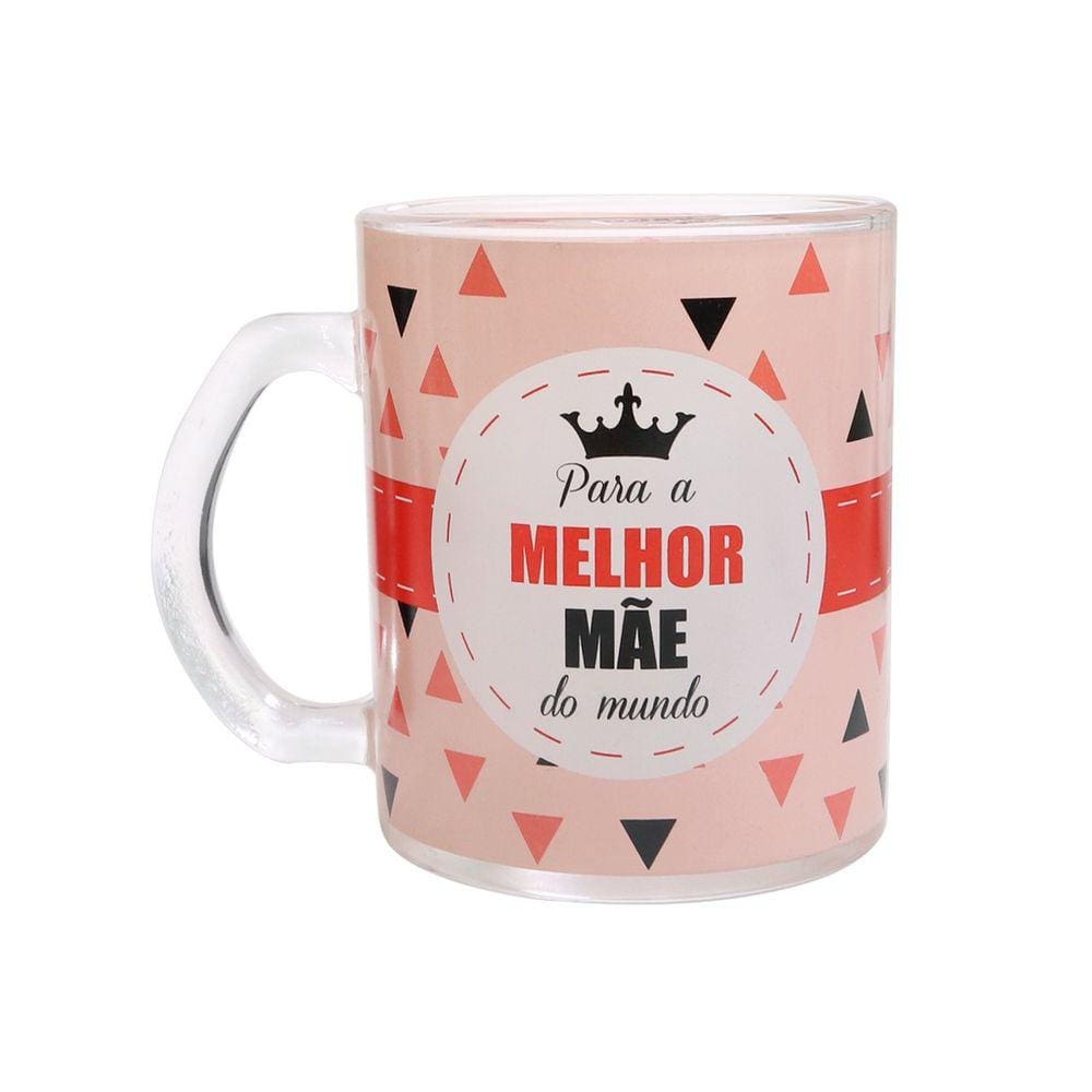 Caneca De Vidro Transparente Com Frase 380ml