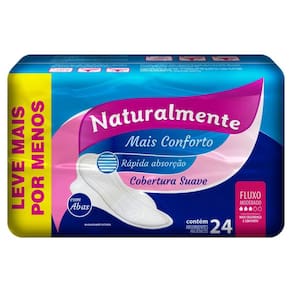 Absorvente Naturalmente Gel Mais com Abas Leve 24 Pague 18