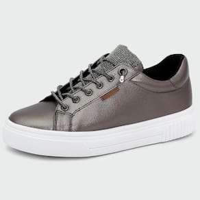Tênis Casual Feminino Flatform Metalizado Strass Brilho
