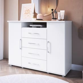 Comoda Gold 2portas 4 Gvetas Branco