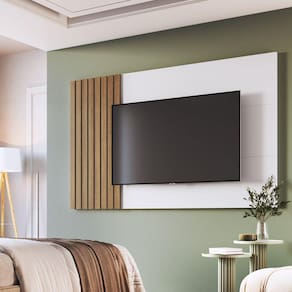 Painel Para Tv até 65 Polegadas Ripado 180cm Branco/Mel