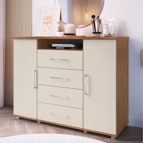 Comoda Gold 2portas 4 Gavetas Freijó