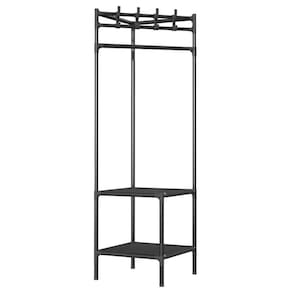 Arara Cabideiro de Canto Prateleira 2 Andares Sapateira Rack Gancho Resistente Multiuso
