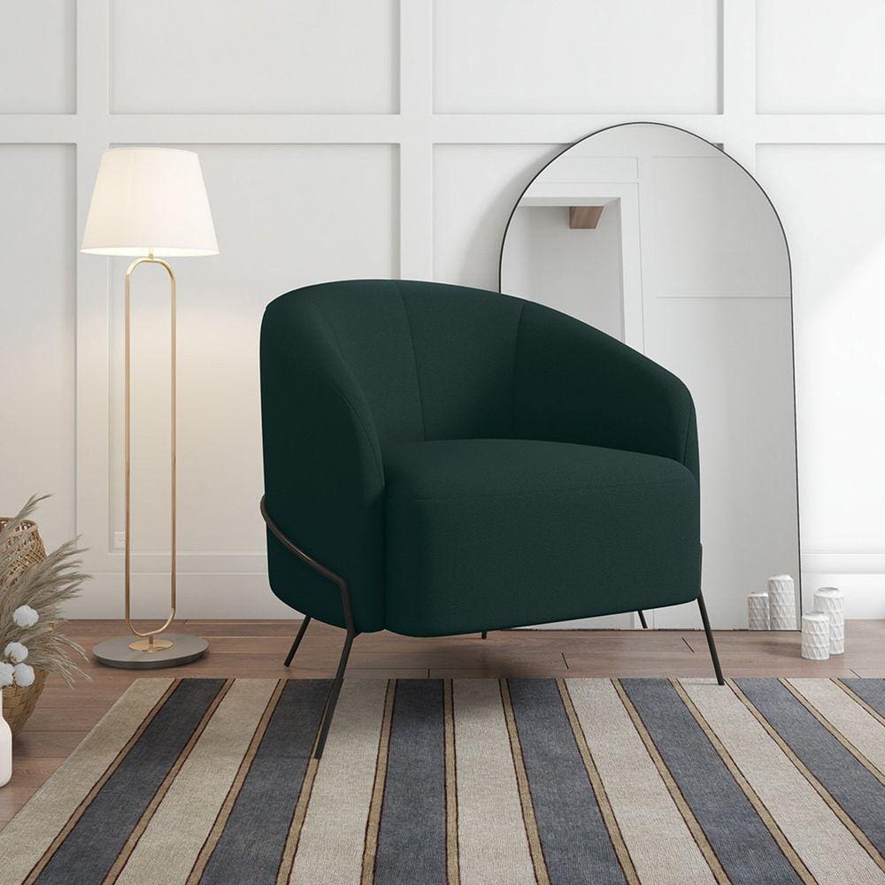 Poltrona Decorativa em Veludo Céu Yescasa Verde Militar